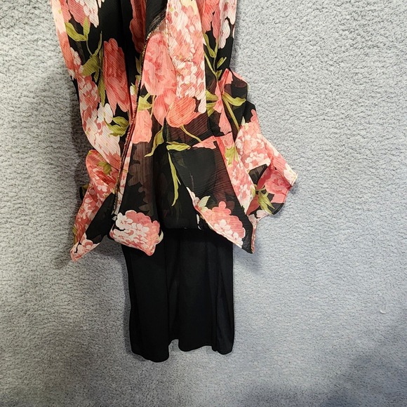 Positive Attitude Maxi Dress Womens Black Pink Garden Flowy Party Size 10 NWT - Picture 11 of 11